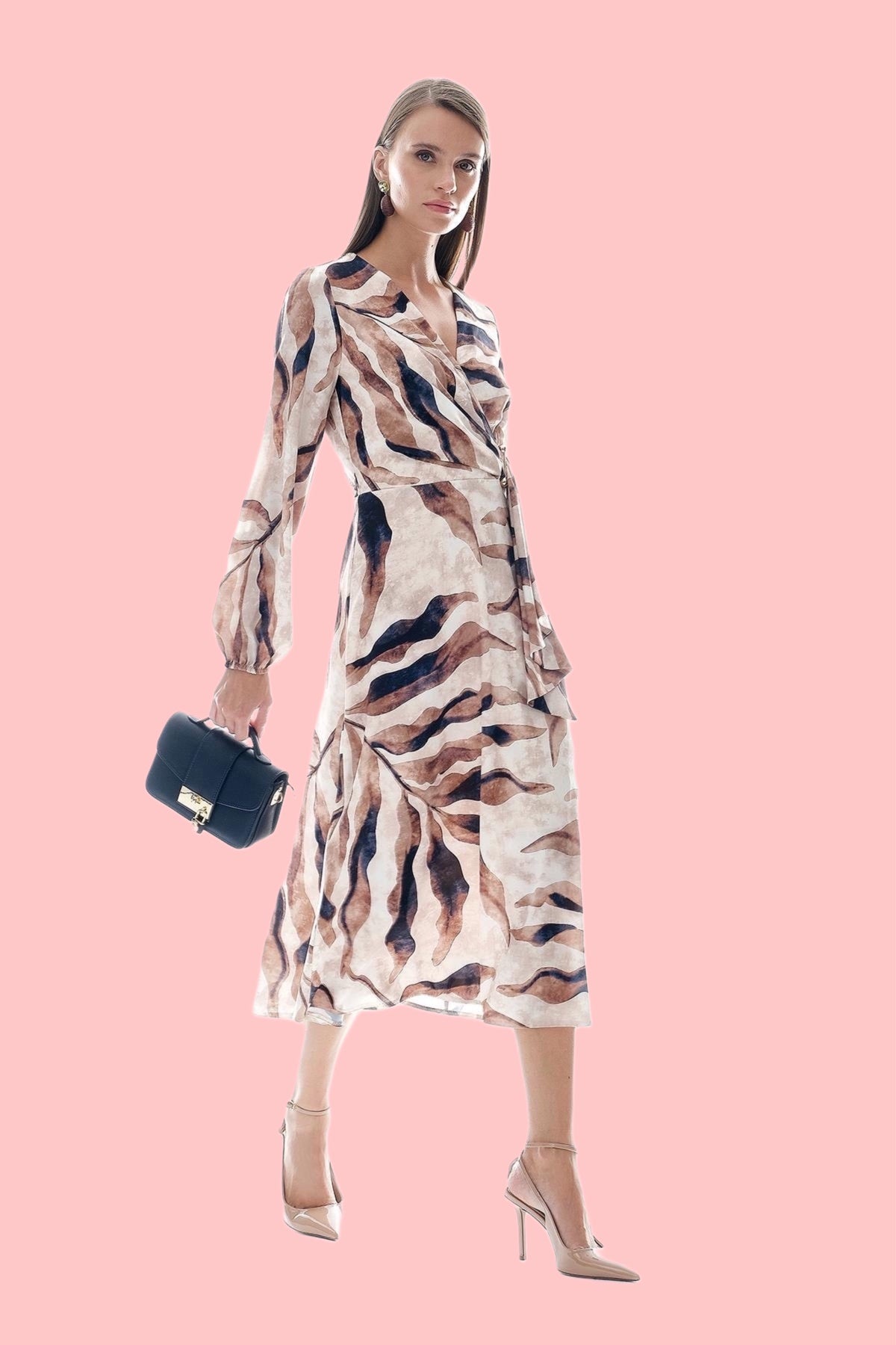 Рокля Миди с Декоративна Тока