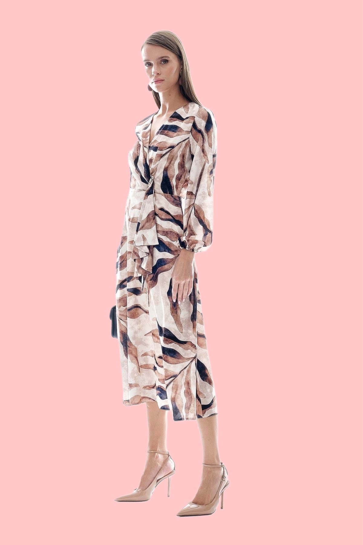 Рокля Миди с Декоративна Тока